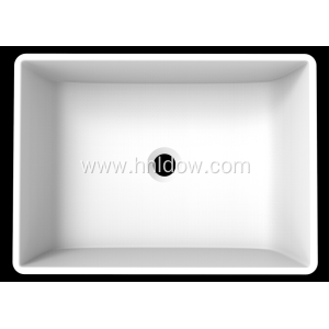 Matte white pure acrylic square sink for cabinet